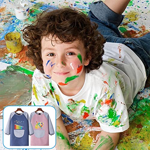 Grembiule Pittura Bambini 2pcs Impermeabile Grembiulino Maniche Lunghe  Bambini con Tasche Grembiule da Pittura Scuola 6-9 Anni Ragazza Ragazzo per  Cucinare Cottura Pittura Artigianato（Rosa e Blu） – Giochi e Prodotti per  l'Età