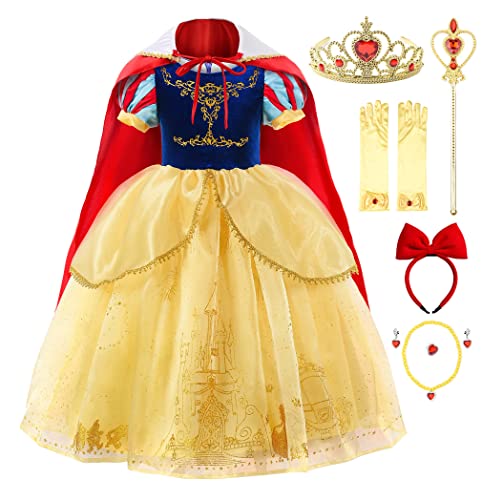 JerrisApparel Costume Principessa Biancaneve Bambina Vestito Cosplay  Carnevale Festa – Giochi e Prodotti per l'Età Evolutiva