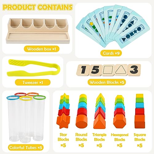 Joyreal Giochi Montessori 3 4 Anni Gioco Educativi Conteggio Corrispondenza dei Colori Abbinamento Regalo Ragazzi Ragazze 3 4 5 Anni - immagine 7