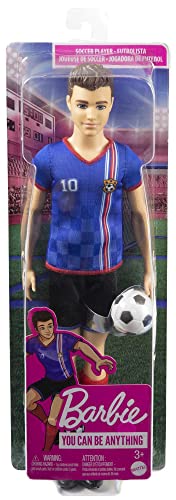Ken Soccer Doll, Cropped Hair, Colorful #10 Uniform, Soccer Ball, Cleats, Tall Socks, Great Sports-Inspired Gift for Ages 3 and Up, HCN15 - immagine 7