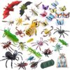 LATERN 45 Pezzi Corredi di Figure Dell'insetto di Plastica, 35pcs Realistici Insetti Bug Insetto Figure Giocattolo per L'educazione dei Bambini, Favori di Tema A Tema Insetti