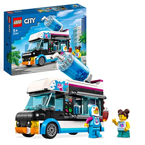 LEGO 60384 City Il Furgoncino Delle Granite Del Pinguino, Camion Giocattolo  Con Minifigure, Idea Regalo Di Compleanno Per Bambini, Ragazzi E Ragazze  Dai 5 Anni In Su – Giochi e Prodotti per