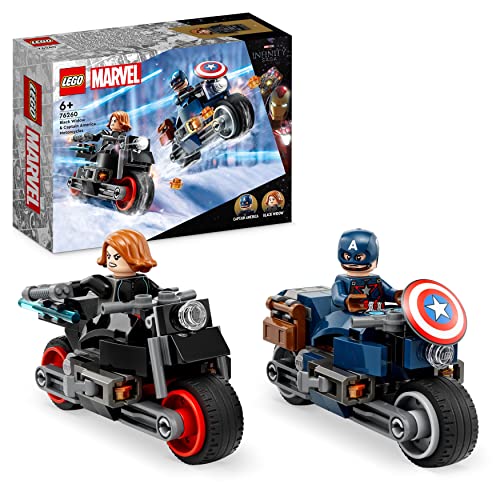 LEGO 76260 Marvel Motociclette di Black Widow e Captain America, Set  Avengers Age of Ultron con 2 Supereroi e Moto Giocattolo, Giochi per  Bambini e Bambine dai 6 Anni – Giochi e
