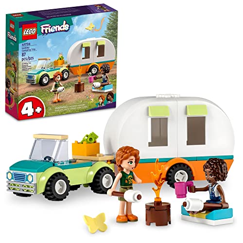 LEGO Friends Holiday Camping Trip 41726, roulotte giocattolo con auto, camper  giocattolo, set da campeggio giocattolo per bambini, ragazze e ragazzi dai  4 anni in su, set avventura nella foresta con –