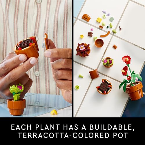 LEGO Set creativo di edifici per adulti, regalo per San Valentino per gli amanti dei fiori, flora carnivora, tropicale e arida, per costruire ed esporre decorazioni di cactus, collezione botanica, - immagine 6