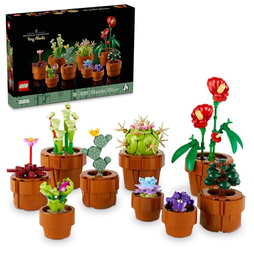 LEGO Set creativo di edifici per adulti, regalo per San Valentino per gli amanti dei fiori, flora carnivora, tropicale e arida, per costruire ed esporre decorazioni di cactus, collezione botanica,