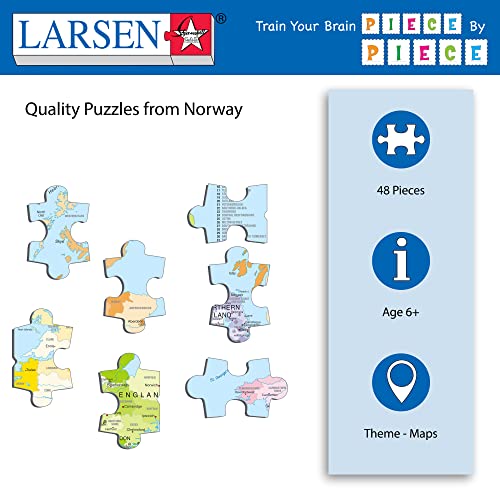 Larsen K18 Mappa Politica della Gran Bretagna e dell'Irlanda, Puzzle Incorniciato con 48 Pezzi - immagine 4