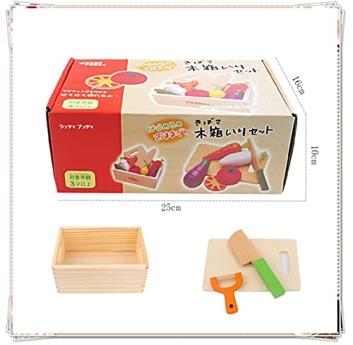 NIWWIN Gioca al Cibo Fruit Toys,Playets da Cucina in Legno,Giochi di Giocatore di Ruolo Falso,Giocattoli da Taglio da Cucina e Frutta e Verdura,Giocattolo di educazione prescolare Giocattolo Pretend - immagine 5