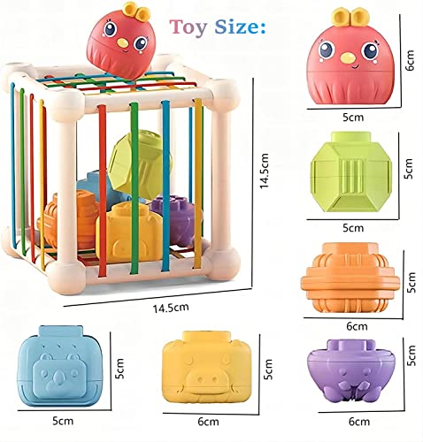 NIWWIN Giocattoli sensoriali per Bambini, cubi Colorati con Elastici, impilabili e collegabili per Lo Sviluppo della Prima educazione Giocattoli Montessori per i più Piccoli età 1 2 Anni. (cubo) - immagine 9