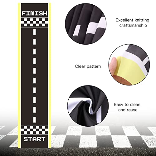 OOTSR Forniture per Feste di Auto da Corsa, 9.8 * 2 Feet di Lunghezza Tappetino da Corsa per Tema Auto da Corsa su Strada, Compleanno, Gioco, Sport (1 Pezzi) - immagine 5