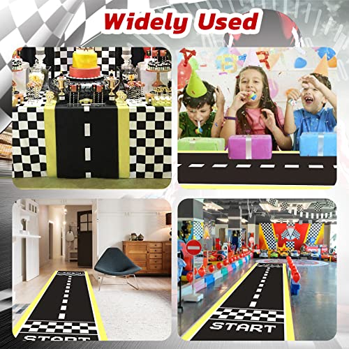 OOTSR Forniture per Feste di Auto da Corsa, 9.8 * 2 Feet di Lunghezza Tappetino da Corsa per Tema Auto da Corsa su Strada, Compleanno, Gioco, Sport (1 Pezzi) - immagine 7