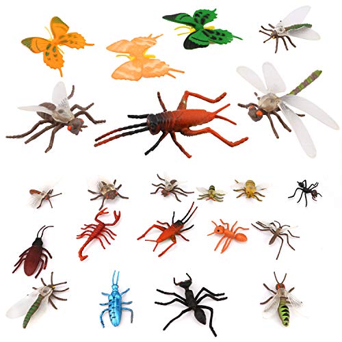 OOTSR Insetti in plastica Insetti Figures[Confezione da 22] e Farfalle Colorate assortite [Confezione da 12], 1"- 4" Insetti Simulati Realizzati in PVC per Bambini Congnition Education o Parti a Tema - immagine 3