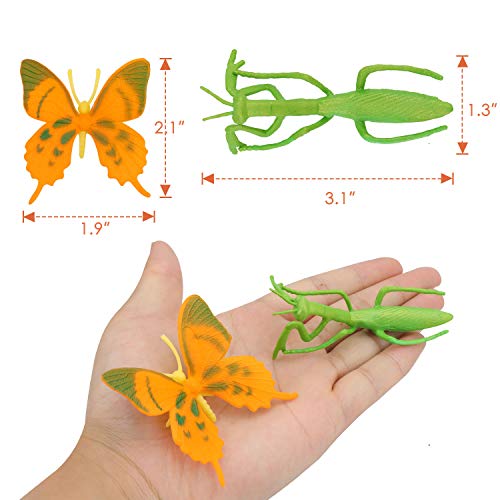 OOTSR Insetti in plastica Insetti Figures[Confezione da 22] e Farfalle Colorate assortite [Confezione da 12], 1"- 4" Insetti Simulati Realizzati in PVC per Bambini Congnition Education o Parti a Tema - immagine 7