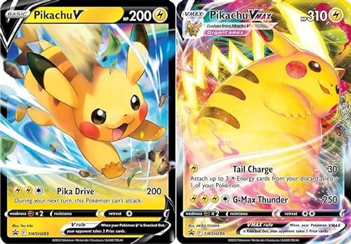 Pikachu V & Vmax SWSH285 SWSH286 - Set di carte promozionali Pokemon Black Star - Crown Zenith