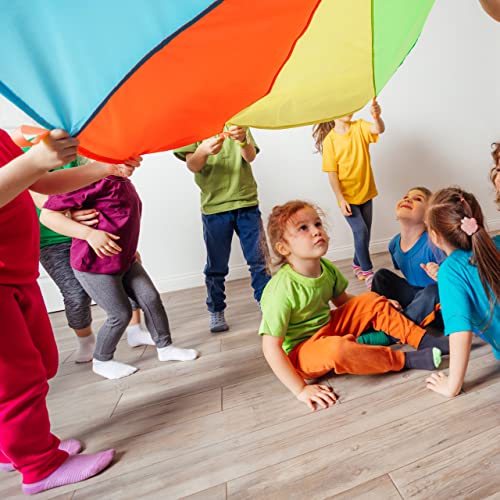 Relaxdays Paracadute Ludico Arcobaleno, Telo Giocattolo per Bambini Ø 3,5  m, Gioco Didattico per Scuole, Multicolore, Poliestere – Giochi e Prodotti  per l'Età Evolutiva