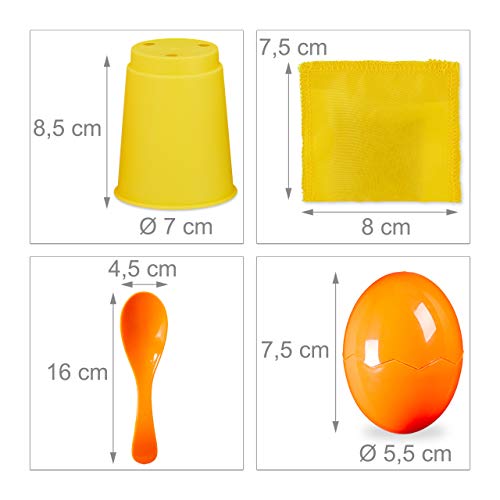 Relaxdays Set per Festa per Bambini,Giochi 3in1 per Compleanno,Corsa con Sacco,Gioco dell’Uovo & Tiro Bersaglio,v.Colori, Multicolore, 10028884 - immagine 5