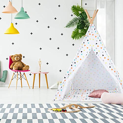 Relaxdays Tenda Giocattolo per Bambini, con Fondo, con Borsa per il Trasporto, HxLxP 160 x 115 x 115 cm, bianca/colorata - immagine 3