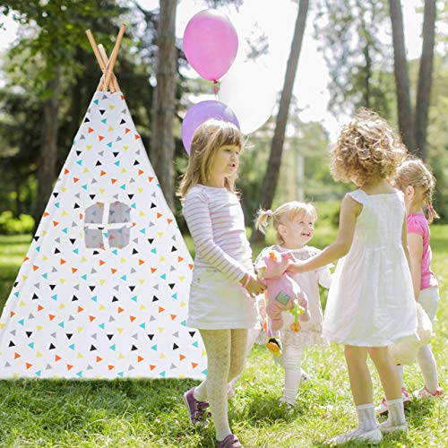 Relaxdays Tenda Giocattolo per Bambini, con Fondo, con Borsa per il Trasporto, HxLxP 160 x 115 x 115 cm, bianca/colorata - immagine 7