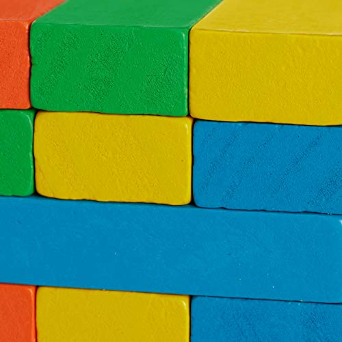 Relaxdays Torre Traballante, Gioco da Tavola, 48 Mattoncini in Legno, Impilare, Abilità, per Bambini e Adulti, Colorato, Multicolore - immagine 9