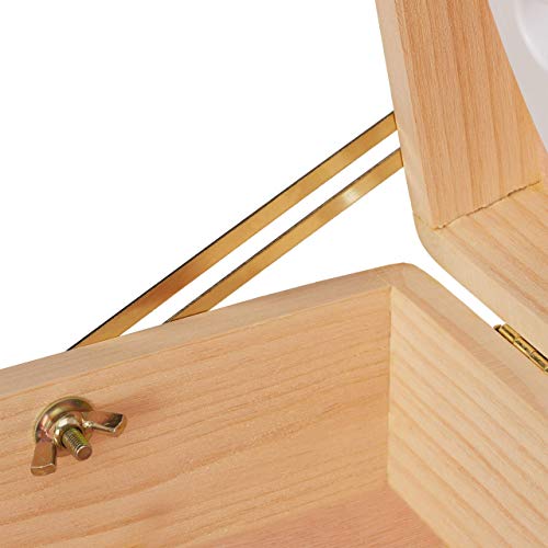 Relaxdays Valigetta Colori Pittore, Set di Accessori Acrilici, ad Olio e Altro, Cavalletto, Legno, Naturale - immagine 9