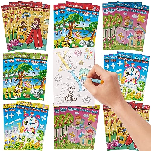 THE TWIDDLERS - 24 Mini Libri da Colorare con Adesivi per Bambini - Giochi  e Prodotti per l'Età Evolutiva