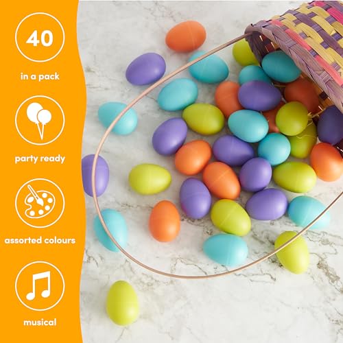 THE TWIDDLERS - 40 Uova di Pasqua per Bambini in 4 Colori - Ovetti Maracas Sonori - La Sorpresa più Divertente per la Pasqua dei Bambini! - immagine 4