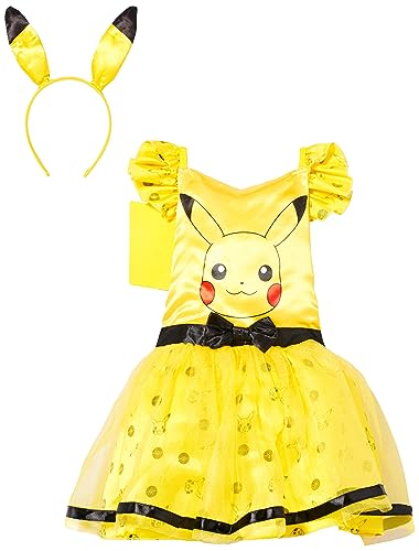 amscan Girls Kids Child Pokemon Pikachu Costume, Multi-Coloured