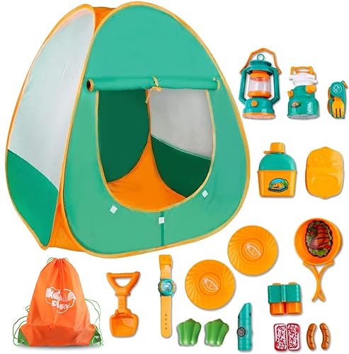 deAO Gioco di Sopravvivenza Campeggio per Bambini Set d'Imitazione Include  Tenda e Accessori - Giochi e Prodotti per l'Età Evolutiva