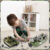 deAO Set da Gioco dell'Esercito Militare,Soldati Veicoli Militari,Giocattoli dell'Esercito Action Figure Aerei Elicottero,Barca e Altri Accessori,Regalo per Ragazzi e Ragazze - immagine 8