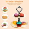 deAO Set da tè Gioco per Bambini, 40 Pezzi Set Accessori Cucina Giocattolo con Macchina Per Waffel Giocattolo Teiera e Giocattolo Cibo, Servizio da Te Giocattolo Tea Party Finta di Giocare con Dessert - immagine 4