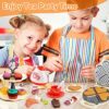 deAO Set da tè Gioco per Bambini, 40 Pezzi Set Accessori Cucina Giocattolo con Macchina Per Waffel Giocattolo Teiera e Giocattolo Cibo, Servizio da Te Giocattolo Tea Party Finta di Giocare con Dessert - immagine 6