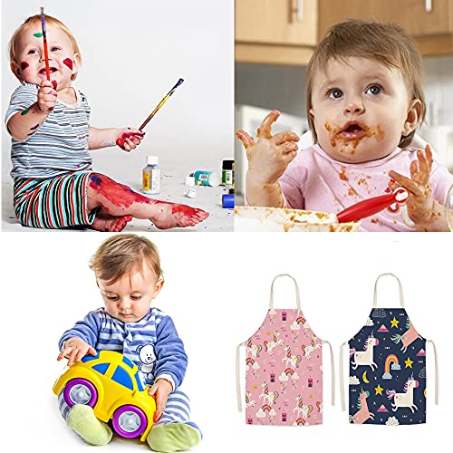 mellystore 2PCS Grembiule Cucina Bambini Unicorno Grembiule per Bambini  Pittura Grembiule per Bambini Cucina per Ragazze Ragazzi Cucinare Pittura  Artigianale Nero Rosa (8-12 Anni) – Giochi e Prodotti per l'Età Evolutiva