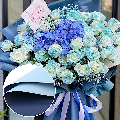 20 Fogli Carta da Regalo per Fiori, 58x58cm Carta da Regalo per Bouquet di Fiori Colore su Entrambi i Lati Carta da Imballaggio per Fiori per Matrimonio Laurea San Valentino - immagine 6