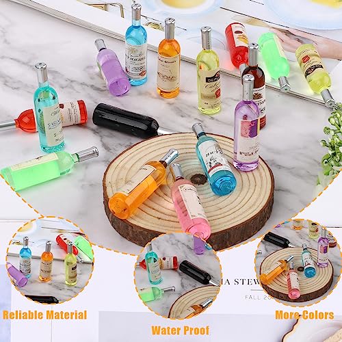 20pz Bottiglie in Miniatura, Carino Vino per Casa Delle Bambole Bottiglie per Mini Cibo Mini Accessori per Bevande per la Casa per Decorazioni per Case Delle Bambole in Scala 1:12 (10 Colori) - immagine 5