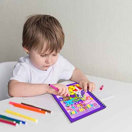 Aheagou 2 libri da colorare magici, libro da colorare per bambini, libro da colorare riutilizzabile, con penna serbatoio dell'acqua per bambini a partire dai 3 anni in su - immagine 7