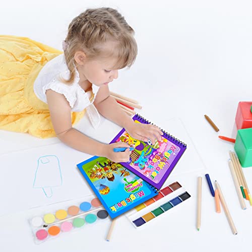 Aheagou 2 libri da colorare magici, libro da colorare per bambini, libro da colorare riutilizzabile, con penna serbatoio dell'acqua per bambini a partire dai 3 anni in su - immagine 8