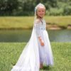 Aoiviss Vestito da Principessa Elsa Costume Bambina Principessa Elsa Ragazze Elsa Vestito per Compleanno Halloween Cosplay - immagine 3