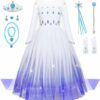 Aoiviss Vestito da Principessa Elsa Costume Bambina Principessa Elsa Ragazze Elsa Vestito per Compleanno Halloween Cosplay