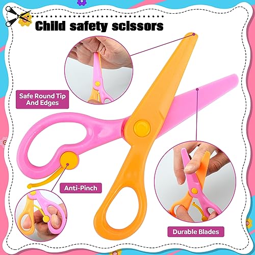 BIQIQI Kit per Tagliare e per le Creazioni di Carta per Bambini, da 96 Fogli + 1 Forbice di Sicurezza Fai-da-Te per Ragazzi - immagine 4