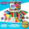 Blue Squid Arti e mestieri per bambini 3000 pezzi Deluxe Craft - Scatola gigante per bambini forniture artistiche - Kit di artigianato per bambini dai 4 ai 12 anni - immagine 3