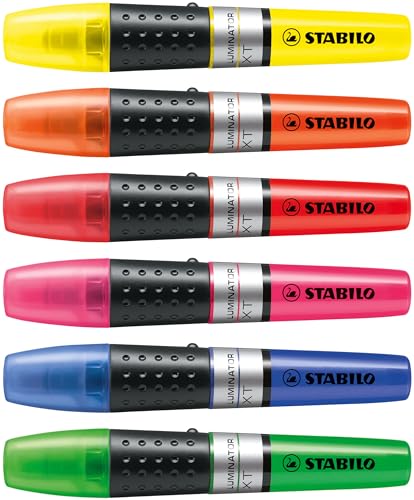 Evidenziatore - STABILO LUMINATOR - lunga durata e doppio tratto (2 + 5 mm) - Astuccio da 6 - Colori assortiti - immagine 4