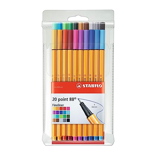 Fineliner - Stabilo Point 88 - Astuccio da 20 - Colori Assortiti - immagine 2