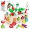 Giochi Montessori 2 in 1, Giochi Bambini Montessori 2 Anni, Giochi Educativi 3 4 5 Anni, Giochi Magnetici in Legno Giochi Pesca e Puzzle per Bambini 2 3 4 Anni Regali di Compleanno/Natale/Pasqua