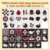HappyKidsClub Giochi Neonato 0-12 Mesi, Accessori Utili Bianco e Nero, Libro Sensoriale, Regalo Bambino Montessori, Maschio, Sonaglio - immagine 4