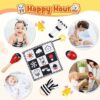 HappyKidsClub Giochi Neonato 0-12 Mesi, Accessori Utili Bianco e Nero, Libro Sensoriale, Regalo Bambino Montessori, Maschio, Sonaglio - immagine 5
