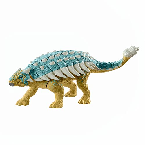 Jurassic World- Dinosauro Anchilosauro Attacco Sonoro Articolato, Giocattolo per Bambini 4+Anni, GWY27, Multicolore - immagine 3