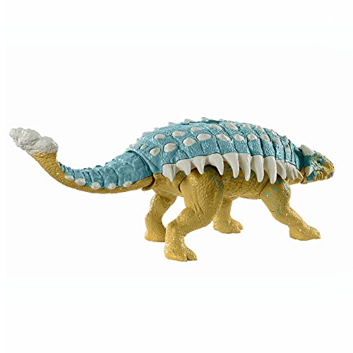 Jurassic World- Dinosauro Anchilosauro Attacco Sonoro Articolato, Giocattolo per Bambini 4+Anni, GWY27, Multicolore - immagine 4