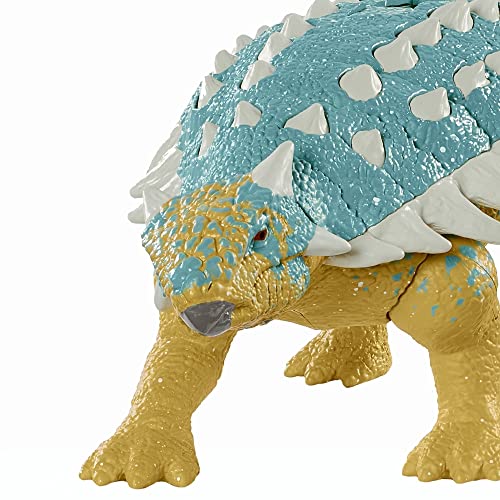 Jurassic World- Dinosauro Anchilosauro Attacco Sonoro Articolato, Giocattolo per Bambini 4+Anni, GWY27, Multicolore - immagine 5