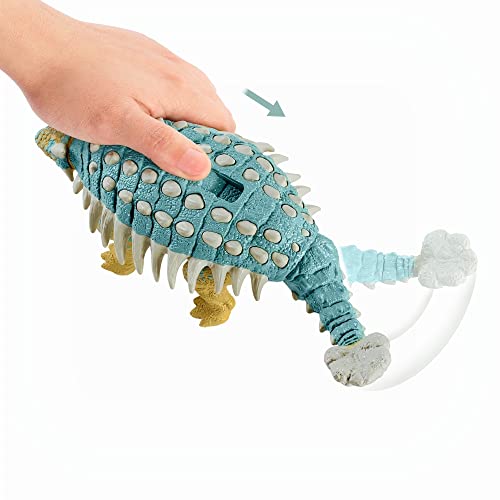 Jurassic World- Dinosauro Anchilosauro Attacco Sonoro Articolato, Giocattolo per Bambini 4+Anni, GWY27, Multicolore - immagine 6