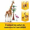 LEGO Creator 3 in 1 Animali del Safari, Giocattolo Trasformabile da Giraffa e Fenicottero in 2 Gazzelle o in Leone e Farfalla, Giochi per Bambini e Bambine da 9 Anni in su, Idea Regalo Creativa 31150 - immagine 4
